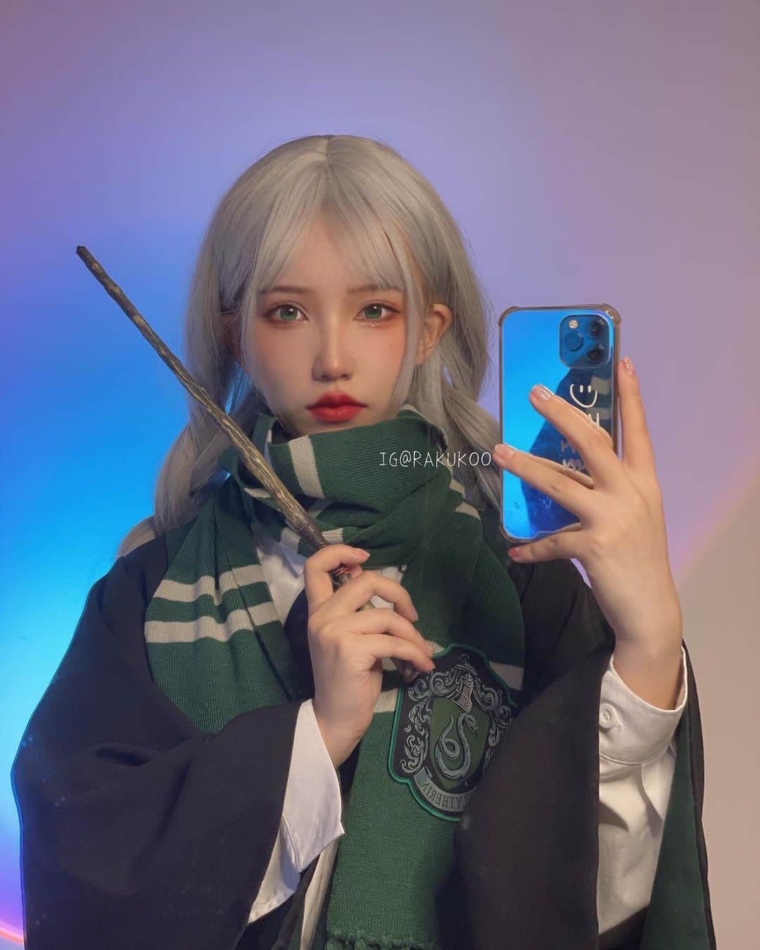 犬神洛洛子のインスタグラム：「🐍🐍#slytherin #harrypotter」