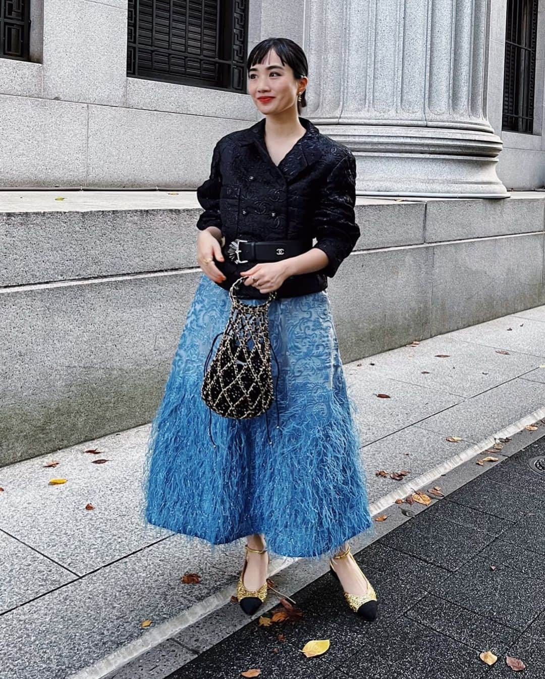 渡邉香織のインスタグラム：「My look for CHANEL 2022 SS Spring Summer Collection 5th OCT JST22:00 🐳🌝  #chanelspringsummer @chanelofficial」