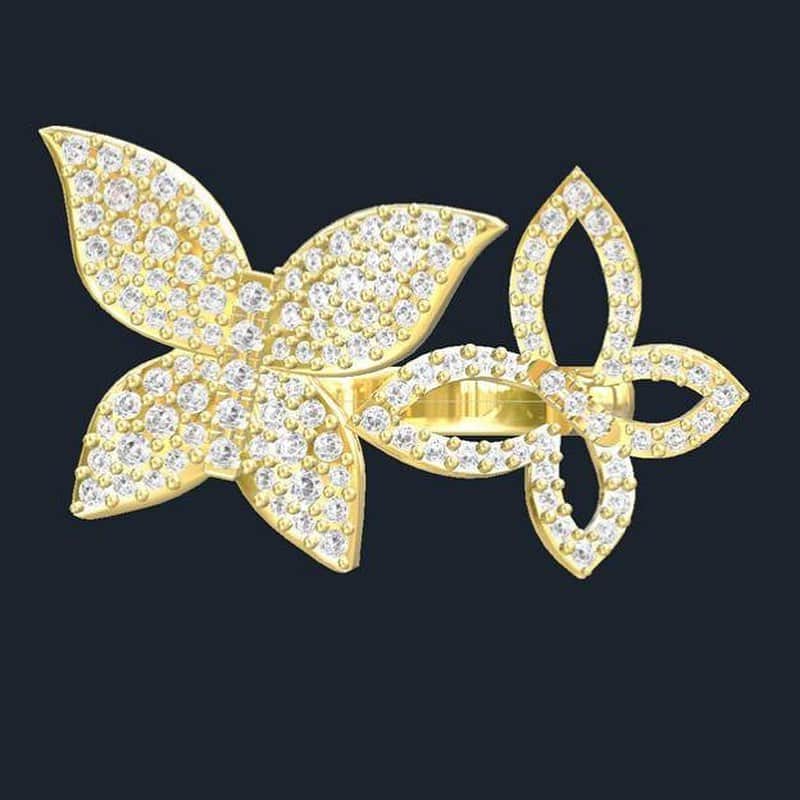 麻美さんのインスタグラム写真 - (麻美Instagram)「double  butterfly  ring🦋🦋 ． ネックレスと同じサイズの 蝶々🦋のリングになります ． diamond  0.9ct gold  9.1g diamond 122piece ． サイズ 蝶々🦋大2.1mm×1.8mm 蝶々🦋中1.6mm×1.3mm . 左の大の蝶々は SHARPかelegantで選べます 最後のページに載せています ． 🦋SHARP butterfly .  gold pink gold platina  . ¥348.000- . White gold ． ¥368.000- . 🦋elegant butterfly ． pink gold  gold platina ． ¥368.000- . White gold ． ¥388.000- . elegantで作る場合は お値段2万円UPいたしますのですでご了承下さいませ ．  ． #ring #butterflyring  #butterfly #jewelry #originaljewelry」10月4日 13時44分 - mami0s