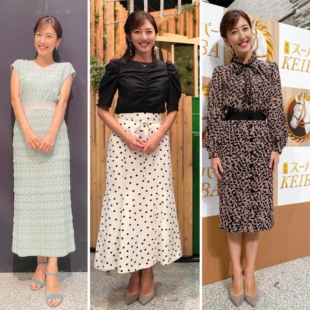 小澤陽子さんのインスタグラム写真 - (小澤陽子Instagram)「𝚊𝚝 𝚠𝚘𝚛𝚔☻  最近の、週末衣装👗 １枚目の写真は、GⅠ dayに相応しい、 レースとベルベット素材が特徴の衣装でした❤︎ (@土曜深夜25:15〜 馬好王国)  “＼100／” とありますが、 第100回 フランス凱旋門賞が行われた 先週の日曜日… 実はこの日、福原アナと一緒にお伝えしている 『BSスーパーKEIBA』が 第100回の放送だったそうなんです😆✨  毎週中継になったのは今年から。 秋のGⅠシーズンはもちろん、今年は年末の有馬記念まで 中継しますので、よろしくお願いします💫 ♞ 日曜15:00- BSフジ ♞  #第100回 #BSスーパーKEIBA #馬好王国 #凱旋門賞 #スプリンターズS #秋GⅠ開幕 #競馬中継 #本日の髪型と衣装🌸」10月6日 20時36分 - yoko.ozawa729