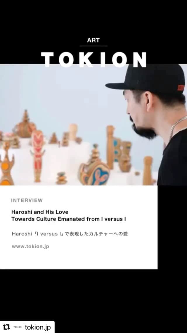 のインスタグラム：「Interview About “I vs I “ Link in my bio 🙌 ページ内の一番下行けば日本語に変えられます〜🙌 #Repost @tokion.jp with @make_repost ・・・ Haroshi’s Love Towards Culture Emanated from I versus I –Part.1– Exquisite Art Spawned from Regeneration  Haroshi and His Love Towards Culture Emanated from I versus I – Part.2 – “I’m fighting with myself”  Interview series now available🙌  If you are interested in it, please input 🙌 in our comment field and let us know.  Haroshi「I versus I」で表現したカルチャーへの愛 ―前編― 再生が生み出す珠玉のアート  Haroshi「I versus I」で表現したカルチャーへの愛 ―後編― 「僕は、僕と戦っている」が公開中❗️  気になった方はぜひコメント欄にて、🙌を書き込んでおしえてくださいね。  ©Haroshi Courtesy of NANZUKA  Text Kana Yoshioka Photography Shinpo Kimura  #Haroshi #NANZUKA #IversusI #Tokyo #Japan #TOKION #JapaneseCulture」