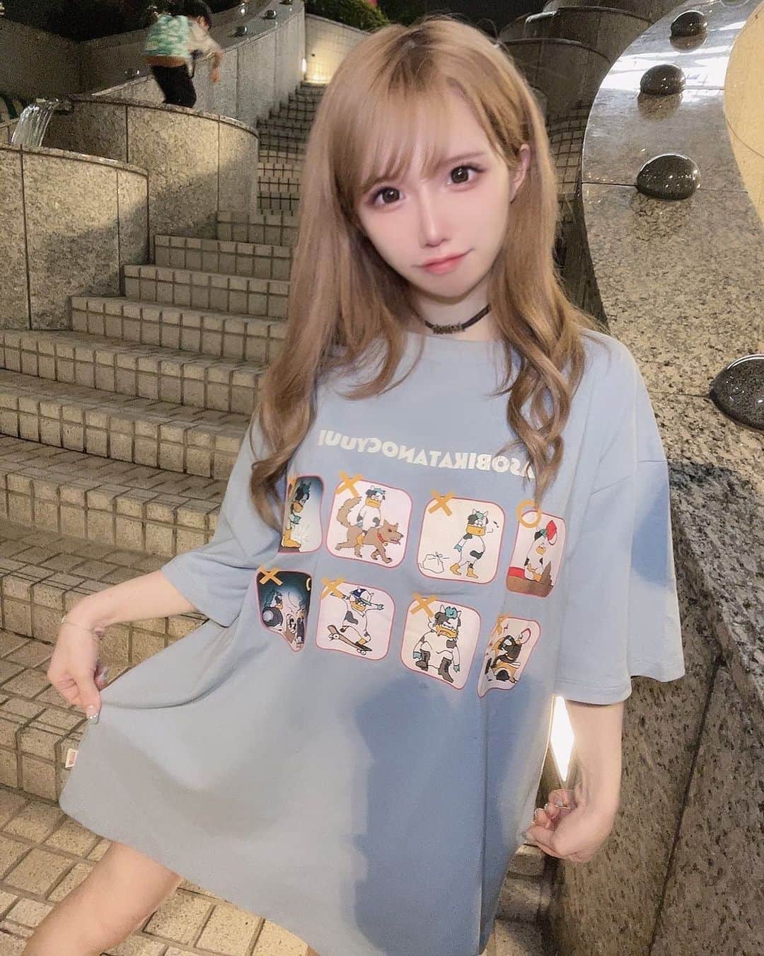 にゃいりんのインスタグラム：「🐮 . てぃーしゃつ(@beftey )いちまいらくちんっ💙🗽 . この色かわぃーっ🐋♡ . . #beftey」