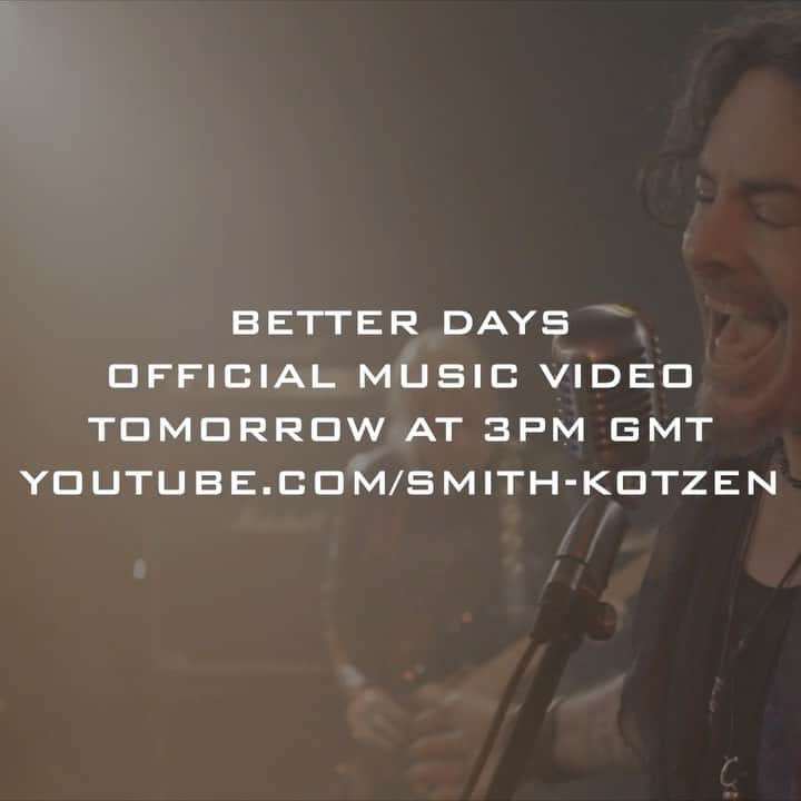 エイドリアン・スミスのインスタグラム：「We’re excited to reveal a teaser for our brand-new Smith/Kotzen track ‘Better Days’! The full video and song will be landing at 3pm GMT on Thursday!  Sign up to the video premiere on YouTube.com/smithkotzen and see you tomorrow.  #SmithKotzen #AdrianSmith #RichieKotzen #BetterDays #Video」