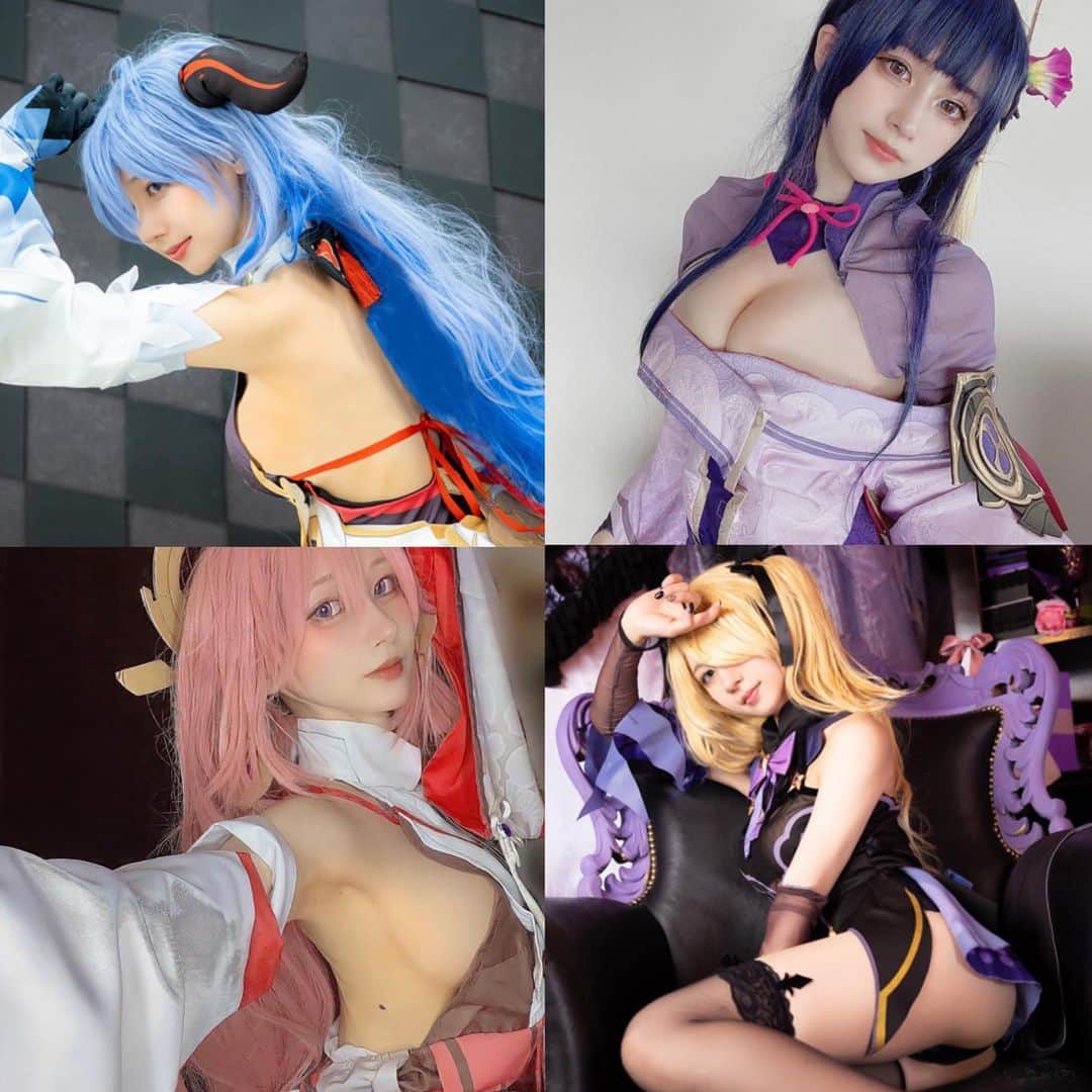 てーらのインスタグラム：「#いい推しの日 なので、写真好きに使っていいのでタグ付けてストーリーか投稿して！見に行きます🥺🥺💕  ♥️Today is the day of the favorite person.  If you tag me and post a story or post, I go see it  #cosplay_style #コスプレイヤーさんと繋がりたい #コスプレ#cosplaygirl #genshinimpact #keqing #kokusei #原神  #八重神子 #yaemiko #followme #keqing #keqingcosplay #雷電将軍 #raidenshogun #baal  #旅人 #原神蛍  #lumine  #luminecosplay #煙緋コスプレ  #煙緋  #角色扮演  #yanfei #yanfeicosplay  #原神角色扮演  #フィッシュル #fischl #fischlcosplay #菲谢」