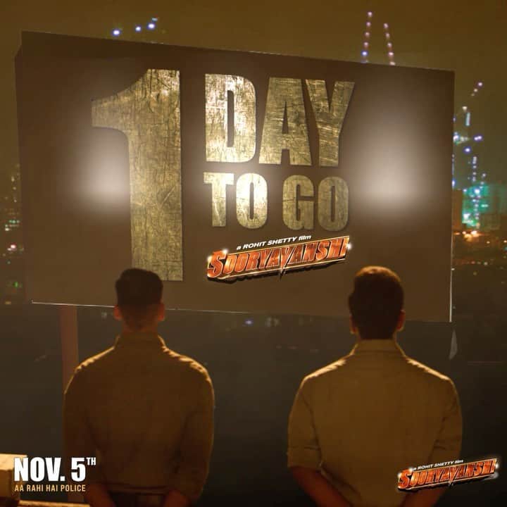 カトリーナ・カイフのインスタグラム：「In Cinemas Tomorrow 🎥  #Sooryavanshi  #BackToCinemas Releasing 5th November」