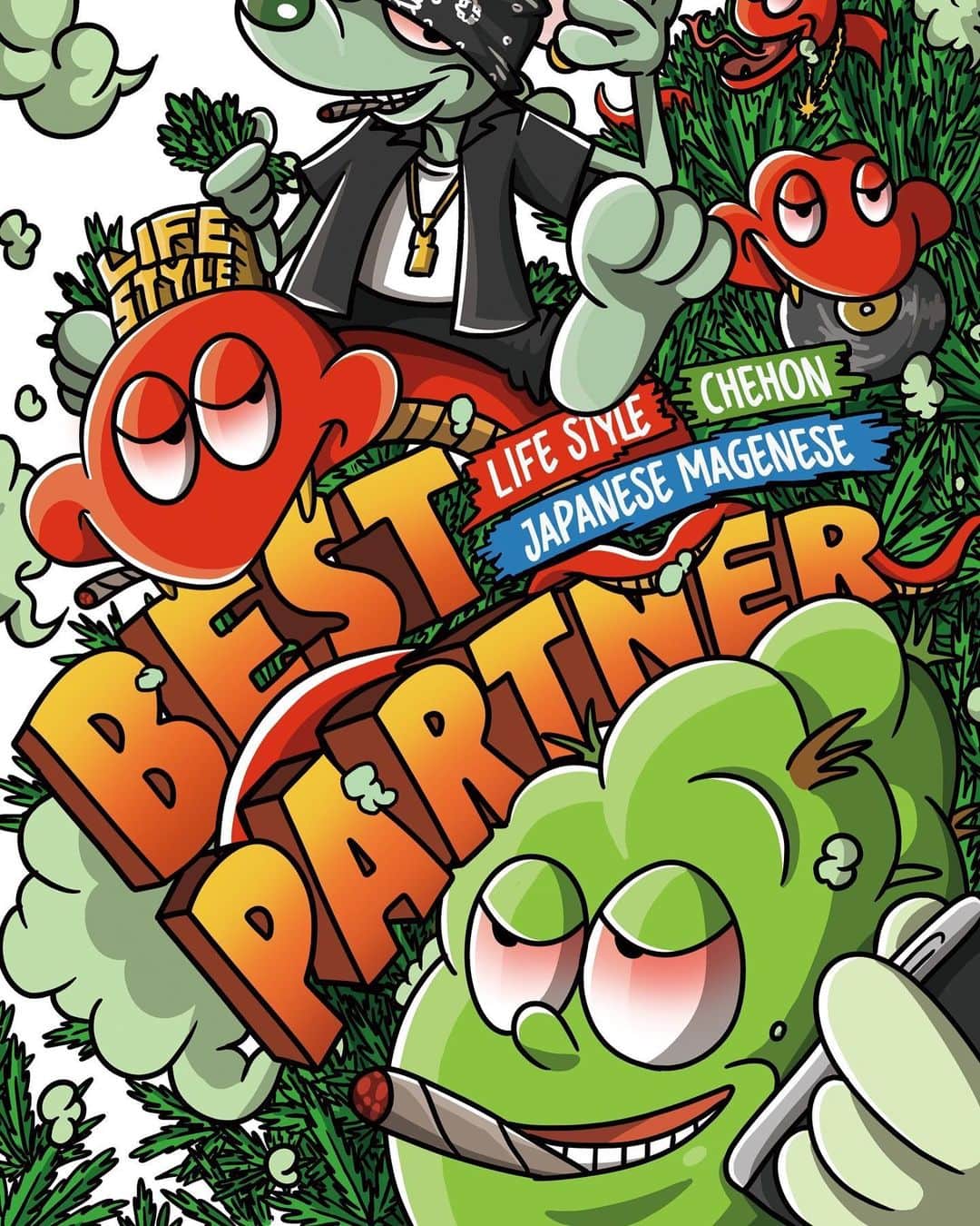 孫GONGのインスタグラム：「新作発売🔥🔥🔥  🥦新商品🥦LIFESTYLE×CHEHON×JPMGの楽曲「BEST PARTNER」をテーマにしたデザインのBIGプリントスウェットが登場✈️合わせてカードが完売したLEDトレーも新価格に✨ ⬇️ご購入はコチラ⬇️ https://tornado.theshop.jp/」