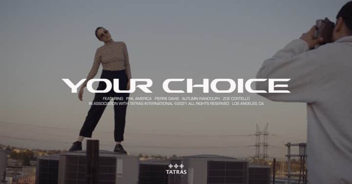 タトラスのインスタグラム：「PHIL AMERICA is an LA-based artist whose expression methods range from photography to installation.   He has made many works that convey strong messages and this time, he created a new project through the "YOUR CHOICE" campaign with TATRAS. As a prologue, we will deliver the choices made by PHIL as an artist through the video.  #yourchoice  #tatrasofficial」