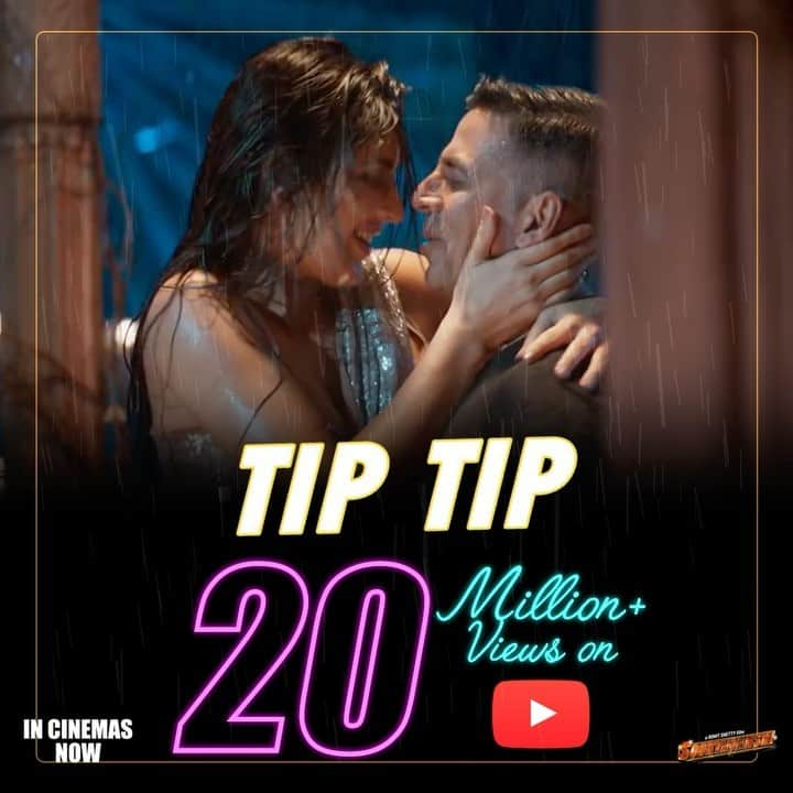 カトリーナ・カイフのインスタグラム：「20 million + views 💃🏻  #TipTip is the most watched video worldwide in the past 24 hrs. Trending now on Youtube !  Watch Now - Link in Bio  #Sooryavanshi #SooryavanshiInCinemasNow #BackToCinemas」