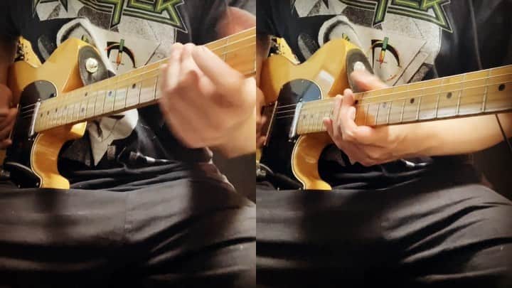 のインスタグラム：「小指の強化も兼ねて夜な夜なリフ #guitar」