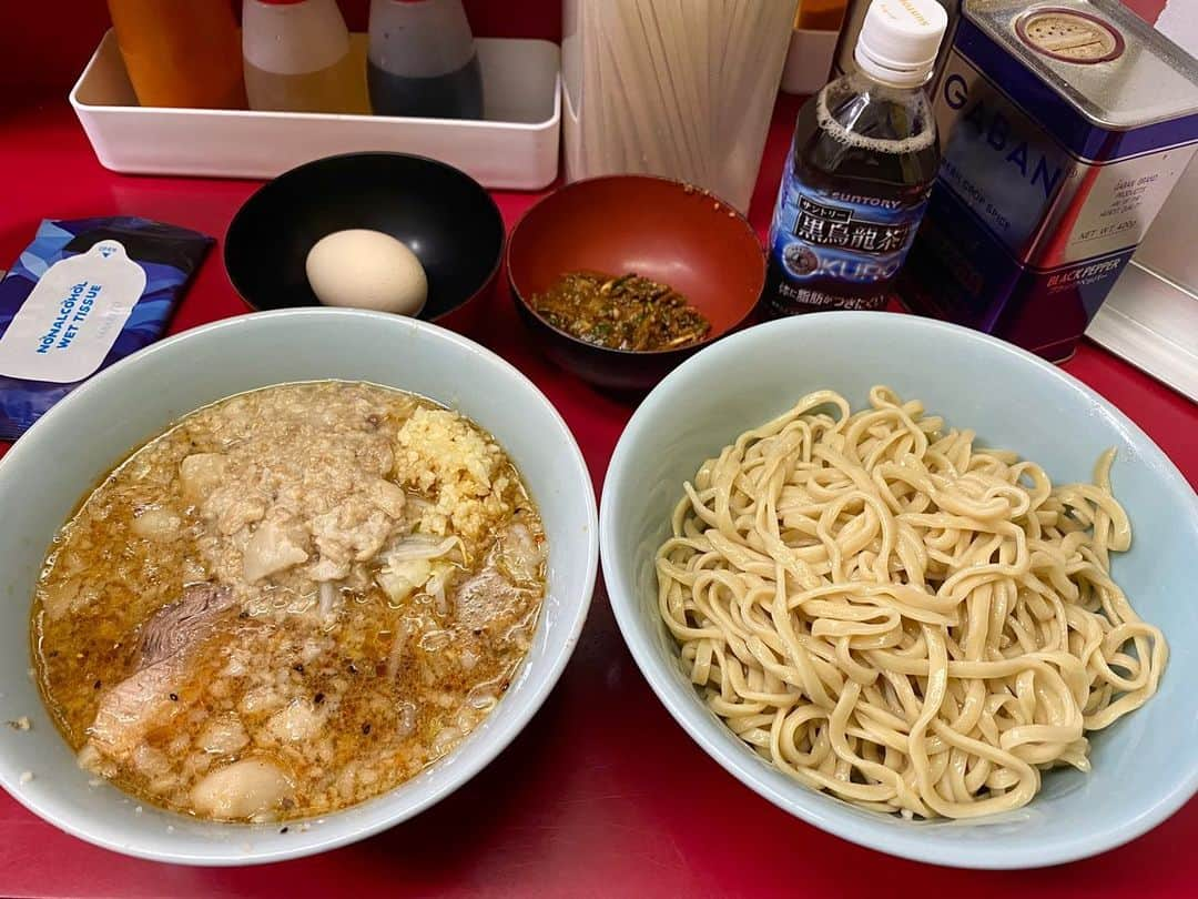 桃乃木かなさんのインスタグラム写真 - (桃乃木かなInstagram)「甘い系のトッピングに目がないので... 麺切れギリギリ！！  ラーメン二郎中山駅前店🍜 つけ麺 (+あま〜い味噌+生卵)  #ラーメン二郎 #ラーメン二郎中山駅前店」10月17日 20時54分 - kana_momonogi