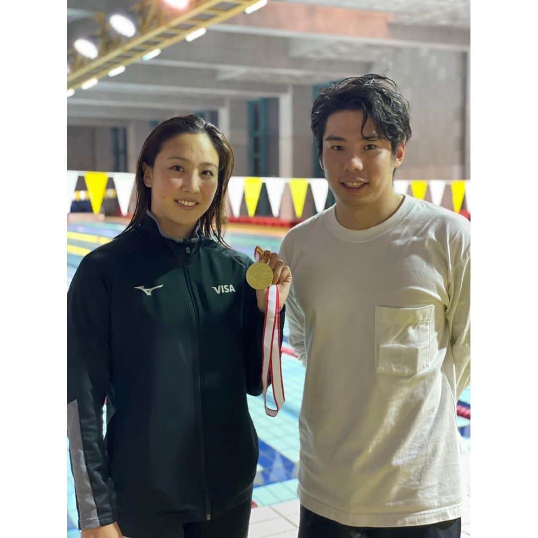 のインスタグラム：「. 東京オリンピック後に幼少期よりお世話になっていたJSSを退社し、山口観弘さんに指導をして頂くことになりました。 そして10月16.17日で行われた日本短水路選手権に出場しました。  結果は 100m個人メドレー 58.44 Best🥇 100m平泳ぎ　1.04.53 Best🥇 200m平泳ぎ　2.19.51 🥇  3冠と100m平泳ぎでは先月出した自己ベストをまた更新することができ、次に向けてのいいステップが踏めました✨✨  環境はガラリとかわりましたが心機一転また頑張るので これからも応援よろしくお願いします🤲☺️❤️‍🔥」