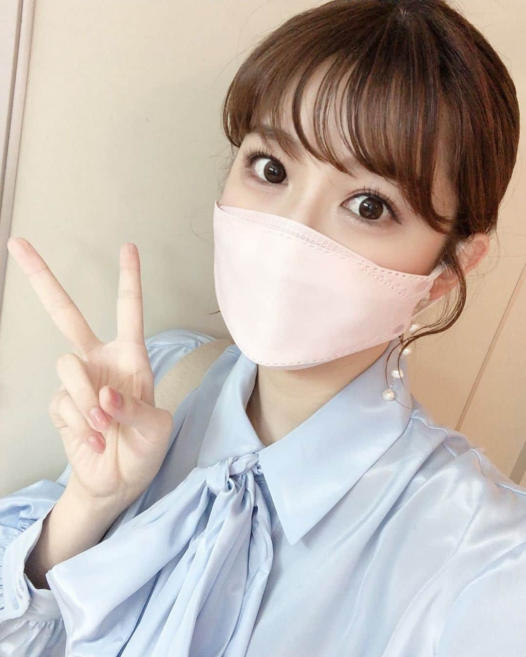 橘遥菜のインスタグラム：「♡ ⁡ 2021/10/18 ⁡ 今日は撮影でした！ マスクでパシャリ😊 ⁡ 月曜日、今週もがんばりましょう🌱 ⁡ #旭化成キャンペーンモデル #橘遥菜」