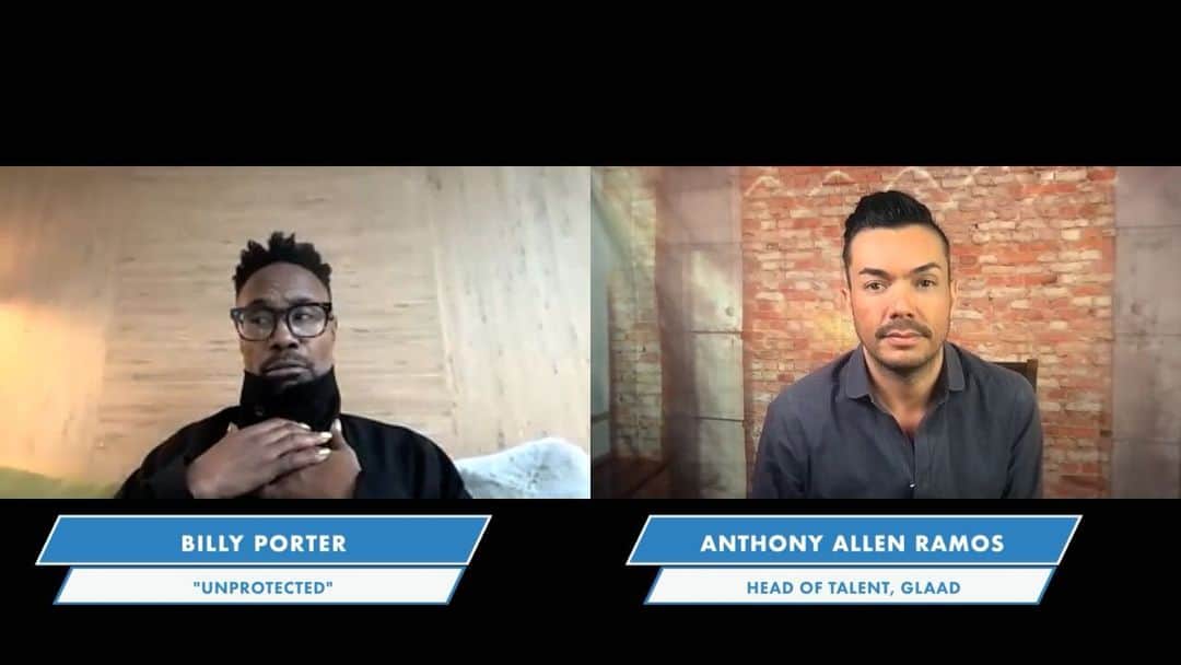 アンソニー・ラモスのインスタグラム：「Always the most inspiring conversations with the incomparable @theebillyporter   📖 His memoir #Unprotected is out on 10/19 and it’s a must read  🎤 His new single #Children is available now  📺 Check out out full @glaad at the link in bio」