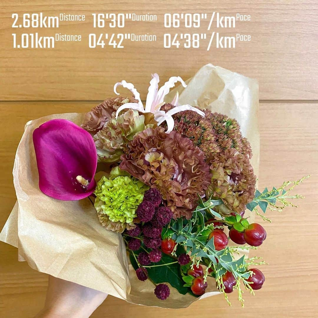 土屋香織さんのインスタグラム写真 - (土屋香織Instagram)「🏃‍♀𝙸𝚗𝚝𝚎𝚛𝚟𝚊𝚕 𝚛𝚞𝚗 𖤐𖤐𖤐 仕事終わってお迎えまでの短い時間にインターバル！ 走り終わって👧🏻ピックして家に着いた途端 「明日学校で使うものが家にないよ」と言われ追加お買い物ラン😇 買うものある？って何日か前に聞いた時に言って欲しかった😂 そして数日前に算数ノート買った時に なくなりそうなの他にない？って聞いたのに、 さっき漢字ノートないと言われました😇もーう😂 . お花のサブスク💐色味も選べるから今回はブラウン系にしてみた🤎2200円のボリュームです。かわいい( ˘͈ ᵕ ˘͈ )❁❁❁ . 頻度も色味もボリュームも 自分の希望と都合でオーダーできてほんと便利💐✨ 四角いboxで届くのお花がつぶれないしここほんとおすすめです。 . 超お得な半額になるクーポンぜひ使ってくださいね❣️ クーポンコード：kaorin 私がオーダーしたこの2200円のサイズなら コード入力したら1100円🥺♡ もちろん他のサイズも半額になりますよん。 涼しくなってきてお花が長く楽しめるこの時期いいよね💐♡ . . . #happyrunning #happyrunner #runtrip #vic_season #runninglife #runninglifestyle #km2021 #金沢マラソン #金沢マラソン2021 #runninggirl #runtrip #ハシリマスタグラム #ハシリマシタグラム #igランナーズ #ig千葉ランナーズ #genic_japan #ランスタグラム #走るの好きな人と繋がりたい #ランナーさんと繋がりたい #ig_running #ig_runners #走れることに感謝 #instarunners #hitohana #お花の定期便 pr #hitohanaアンバサダー #花のある暮らし #花のある生活 #花の写真 #ばえとらんフォトコンテスト #こまつクロスカントリー」10月19日 17時29分 - kaorintsuchiya