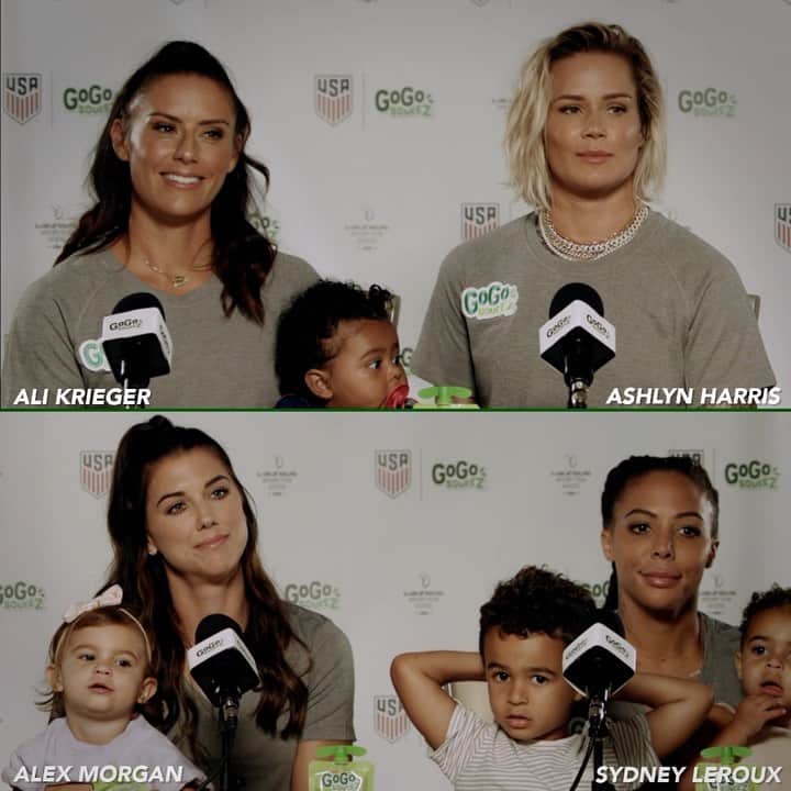 アレックス・モーガンのインスタグラム：「I've loved partnering with @gogosqueez on the #FunComesFirst Playbook, a free resource full of tips and insights to keep youth sports fun. Even better to do it with @ashlynharris24, @alikrieger, and @sydneyleroux 😉  Learn more about the Playbook at GoGosqueeZ.com/FunComesFirst」