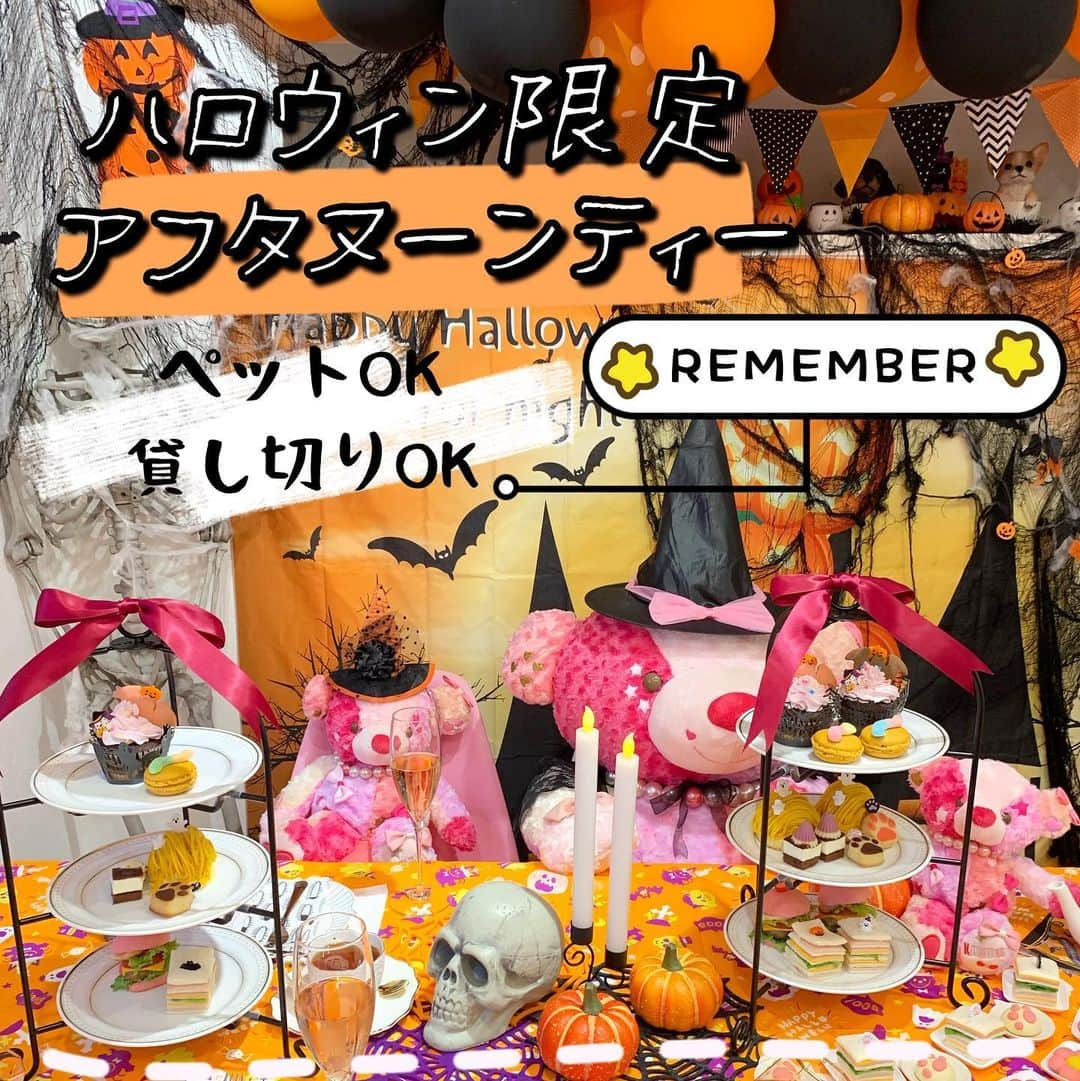 吉川ちえさんのインスタグラム写真 - (吉川ちえInstagram)「【ハロウィン期間限定🎃】 . 中板橋にあるREMEMBER🎀 ( @remember6758 ) ハロウィン限定のアフタヌーンティが 今できます🧸🌈 ハロウィン仕様は31日までらしい💜 . しかもペットもOK🐶で 4名から貸し切りもOKなんだよ😚💖 . ひとり2980円💰で コーヒー紅茶オカワリ自由でこのクオリティ😂💘凄すぎる‼️w . 通常バージョンのお店(通常はピンク💗)可愛いけど ハロウィン仕様も可愛くて感動🥺💕 . 貸し切り出来るから女子会パーティや誕生日会にも使えるよね🍰💗 . ⭐️完全予約制⭐️なので 予約して行ってみてね🙈❤️ 🎀REMEMBER🎀 📍東京都板橋区大谷口北町7-1サンマリハウス-1F 🚃 東武東上線「中板橋駅」より徒歩10分 📞 03-6909-3515 . #アフタヌーンティー #中板橋アフタヌーンティー #ハロウィン #ハロウィン限定 #女子会 #誕生日会 #party」10月21日 1時54分 - yoshikawachie_16