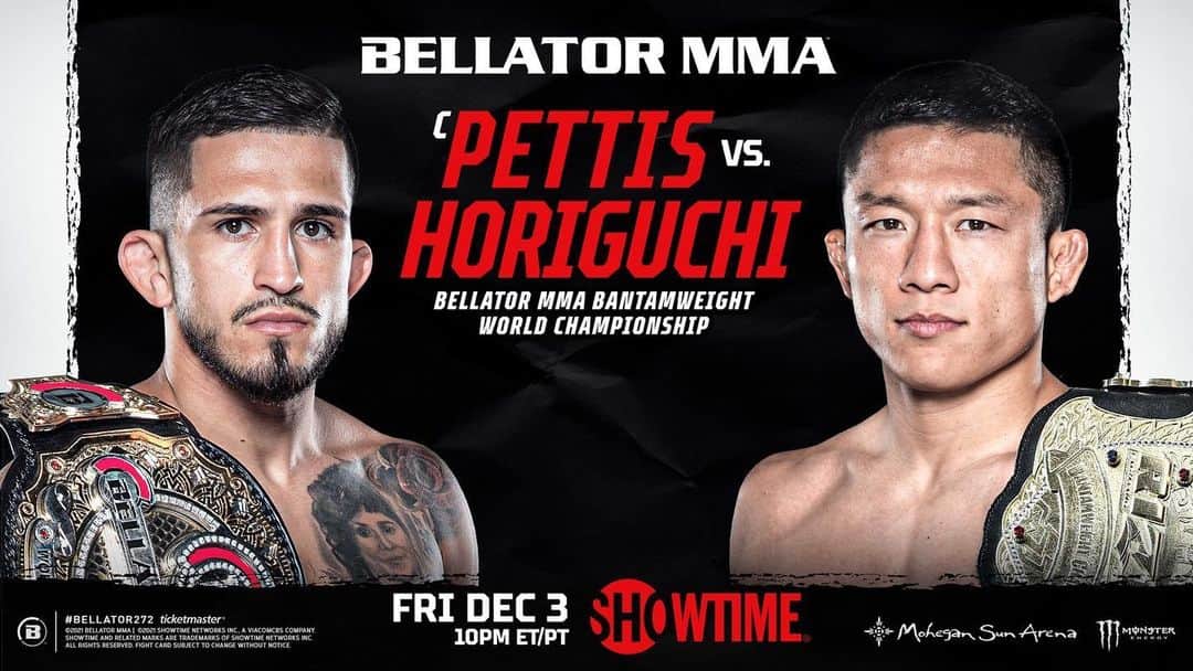 堀口恭司のインスタグラム：「試合が決まりました。 ベルト取りに行きます！！  I will get back the belt   #Bellator272  @bellatormma」