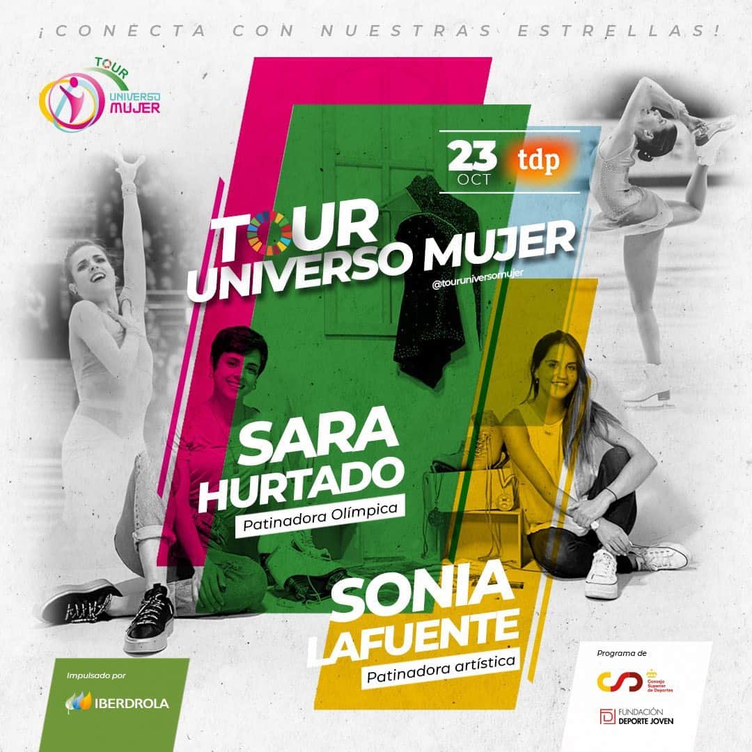 のインスタグラム：「Preparen sus alarmas para este sábado porque llega un programa del @touruniversomujer muy especial y lleno de historias #sobrehielo 🧊⛸  ⏰23 Octubre 15h en @teledeportertve 👉🏼@sonia_lafuente y yo recordamos momentazos de nuestra vida juntas: Sueños cumplidos, batallitas, JJOO y muchas sorpresas más… 20 años dan para mucho!  No os lo podéis perder😉👭🏻  💜#touruniversomujer」