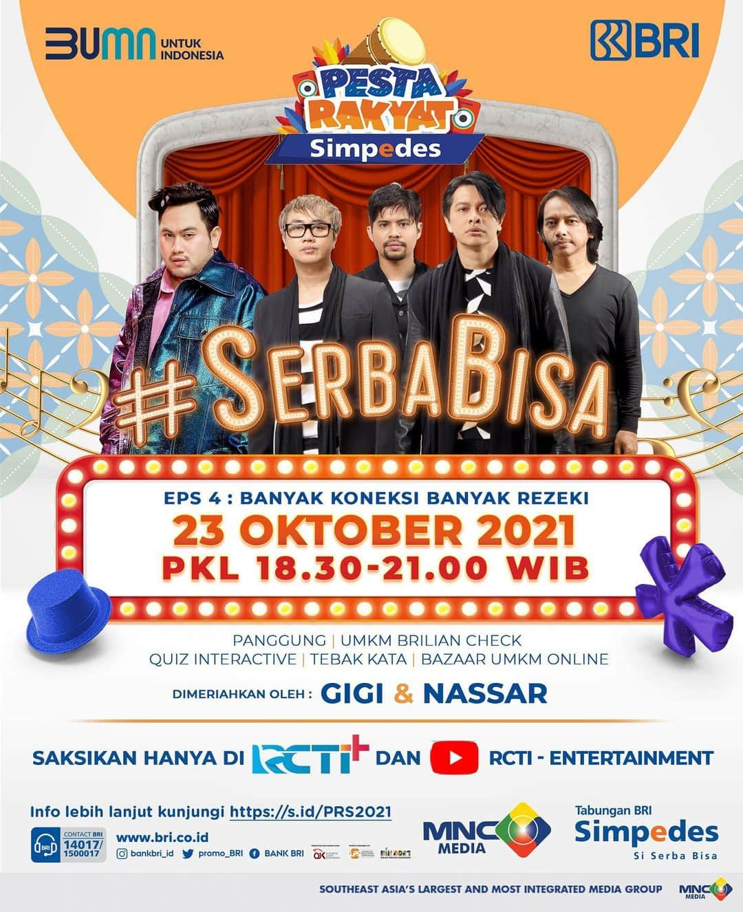 Raffi Ahmadさんのインスタグラム写真 - (Raffi AhmadInstagram)「Are you ready? Ya, DUA HARI lagi! Sobat BRI, ingin ngerasain pecahnya konser virtual yang #SerbaBisa gitu? Kita balik lagi loh bakal seru - seruan bareng di Virtual Concert BRI Pesta Rakyat Simpedes #SerbaBisa EP 4: Banyak Koneksi Banyak Rezeki yang diadakan pada tanggal 23 Oktober 2021 pukul 18.30 - 21.00 WIB hanya di RCTI+ dan Youtube RCTI Entertainment.  Bakal ada kolaborasi suara dari musisi yang hits banget dari GIGI @gigibandofficial dan Nassar @kingnassar88, keseruan Quiz Interactive, Games, dan Bazaar Online. Serunya lagi, ada UMKM Brilian Check mulai dari Si Idola, Si Inspiratif, Si Kreatif biar tambah cuan. Kira - kira bagian mana nih yang paling gak sabar sobat BRI tunggu?   Pantengin terus updateannya dan mention temanmu yang mau kamu ajak ikutan keseruan ini yuk di komentar!   Ingin buka rekening dan transaksi gampang? Sabi! Pakai BRImo! Klik https://bukarekening.bri.co.id. Bisa memenuhi kebutuhan, bisa menghargai tradisi, dan juga bisa mengikuti teknologi. #PRS2021 #SimpedesBisa  #PestaRakyatSimpedes」10月21日 22時32分 - raffinagita1717