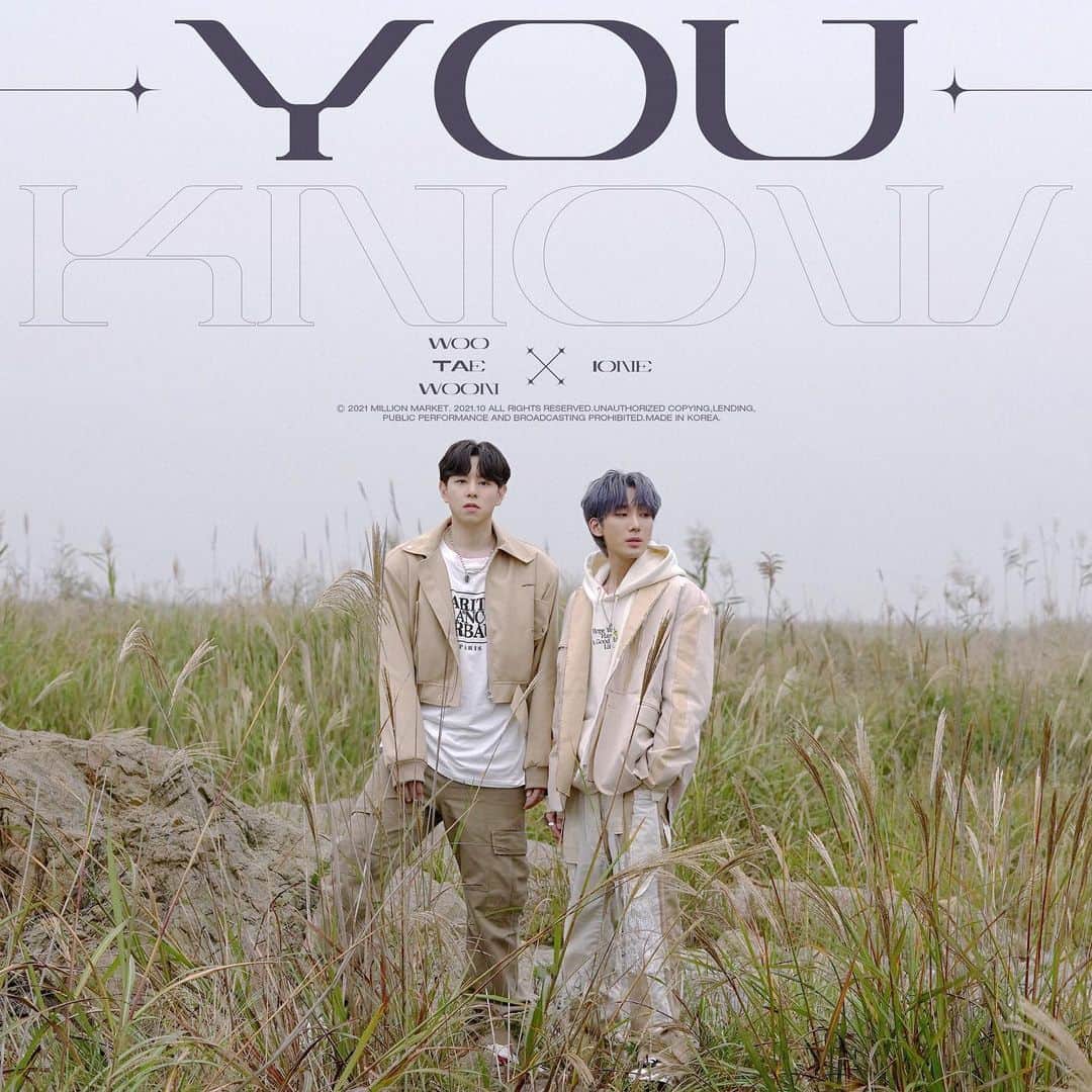 テハ のインスタグラム：「[OUT NOW] 우태운x아이원 '알아줘'  모든 음원사이트에서 들으실 수 있습니다.  #우태운 #WOOTAEWOON @bkgo123 #아이원 #IONE @___ione___ #알아줘 #YouKnow #MILLIONMARKET」