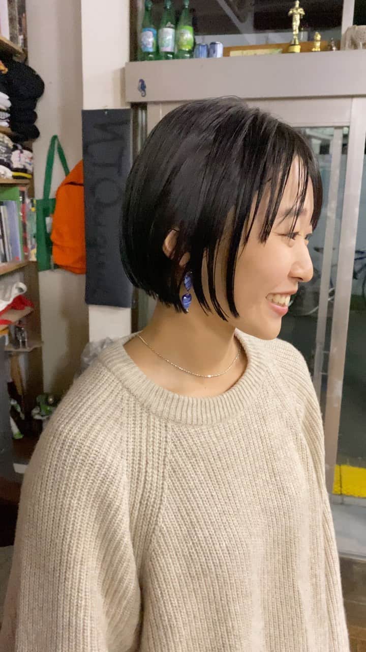 Toshiaki Kinnouのインスタグラム：「!  ちいさいシルエットのボブ  乾かすだけで可愛いセクシー🐈‍⬛」