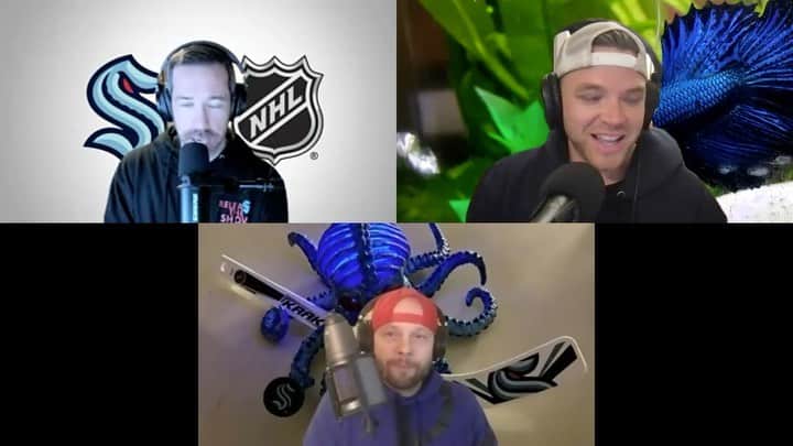 ケイティー・ルクレールのインスタグラム：「Come kick it with us tonight and …dating game? #releasetheshow #seattlekraken #NHL」