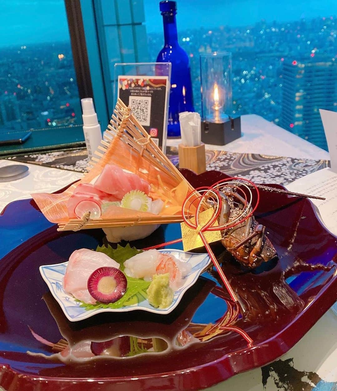 小松崎真理さんのインスタグラム写真 - (小松崎真理Instagram)「おいしかった😋🍽 ・ ・ ・ ・ #コース料理#グルメ#グルメ女子#ご飯#ディナー#和食#和食ごはん#ごはん記録#夜景」10月24日 18時43分 - xs2.mari.s2x