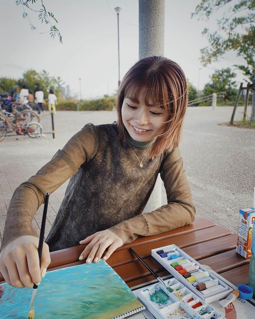 足立佳奈のインスタグラム：「お絵描きしたの🎨」