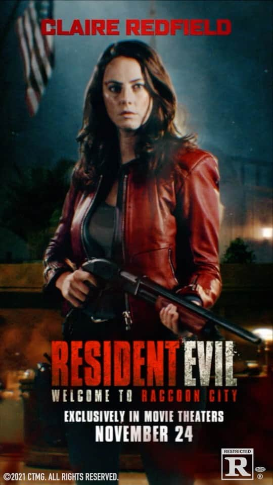 カヤ・スコデラリオのインスタグラム：「Allow me to introduce my character, Claire Redfield. 🔥 @RobbieAmell, see you tomorrow. 👀  #ResidentEvil: #WelcomeToRaccoonCity is exclusively in movie theaters November 24   (On the day we were told to shoot these videos it felt really dumb moving around in slowmo like a video game character but it turned out pretty cool so yeah, my bad Sony PR person. You were right)」