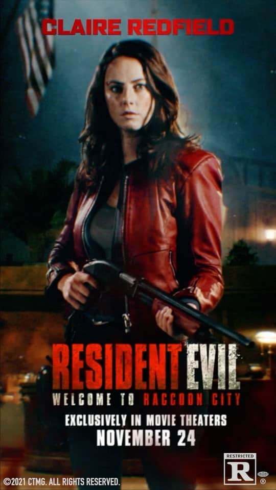 カヤ・スコデラリオのインスタグラム：「Allow me to introduce my character, Claire Redfield. 🔥 @RobbieAmell, see you tomorrow. 👀  #ResidentEvil: #WelcomeToRaccoonCity is exclusively in movie theaters November 24   (On the day we were told to shoot these videos it felt really dumb moving around in slowmo like a video game character but it turned out pretty cool so yeah, my bad Sony PR person. You were right)」