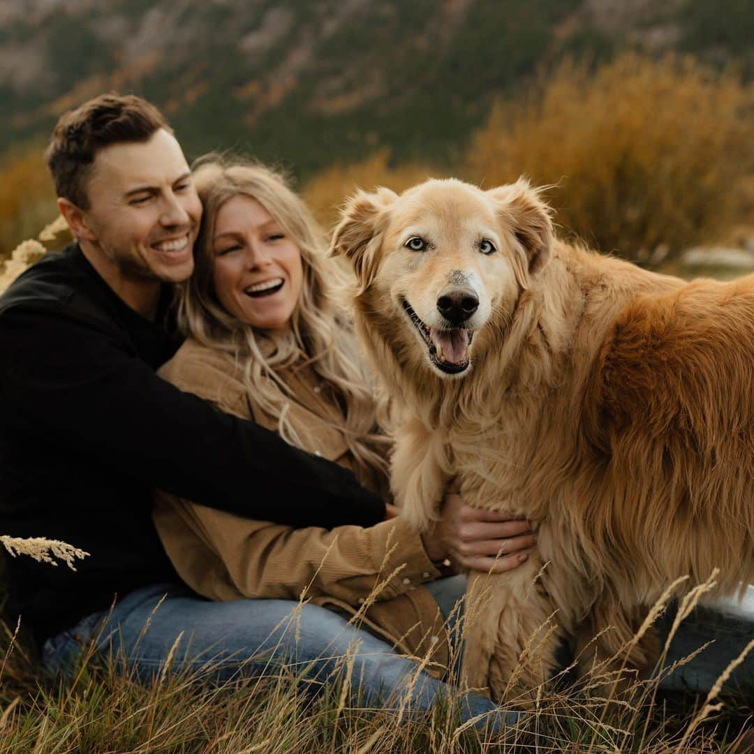 ブリタニー・ロジャースさんのインスタグラム写真 - (ブリタニー・ロジャースInstagram)「did you honestly expect that the dogs wouldn’t be the stars of our engagement shoot???  i am OBSESSED @maloriereiterphoto 😭🧡」10月26日 3時07分 - brittyrogers