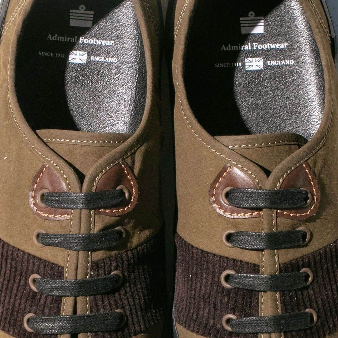アドミラルのインスタグラム：「Admiral Footwear 2021 AW [BEATTY MI / KHAKI] 14,300JPY (tax in)  英国ミラレーン社のDriden Sahara6 を使用したバルカナイズスニーカー。  素材の経年変化を愉しめるデザイン。  #footwear #admiral #admiralfootwear #sneakers #2021aw #Millerain #dridensahara6 #スニーカー #アドミラル #アドミラルフットウェア #ミラレーン」