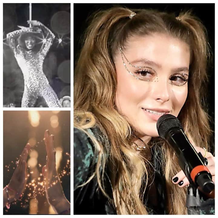 JO BAKERのインスタグラム：「G R A C E • G A U S T A D 🇺🇸 All that glitters and sparkles… love a  performance moment under the stage lights.  Sparkle wings on #gracegaustad for her performance @theroxy which will air soon and I will be sure to be posting and sharing it for you to see!! ✨ Style @laura_sophie_cox  Hair @jennychohair  Makeup by me #jobakermakeupartist 💋…with my ride or die side kick @kellymchris_mua  #makeup #makeupartist #makeupoftheday #makeuplooks #makeupideas #makeupaddict #makeuplover #bakeup #bakeupbeauty #glittermakeup #sparkles #liveperformance #blckbx #blckbxproject #whatareyouhiding #youarenotalone」