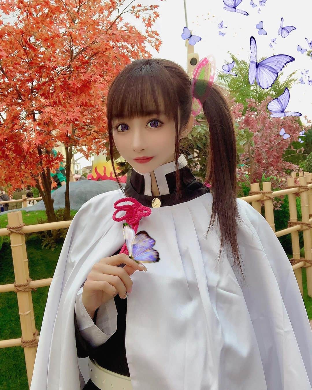 のインスタグラム：「花の呼吸🌸肆ノ型 紅花衣 . #鬼滅の刃 #栗花落カナヲ #鬼滅コスプレ #継子 #花の呼吸 #ハロウィン仮装 #usj #usjhalloween  #halloween」