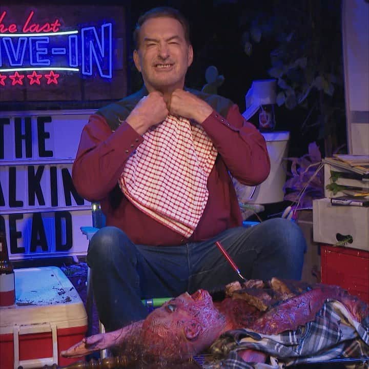 グレゴリー・ニコテロのインスタグラム：「Wow!!!! Tomorrow on @shudder I get to sit down with the one and only @joebobbriggsofficial @lastdrivein and watched the legendary first 2 episodes ever of THE WALKING DEAD!  I promise you won’t be disappointed #twd #knbefxgroup @theofficialknbefxgroup #bestepisodeever」