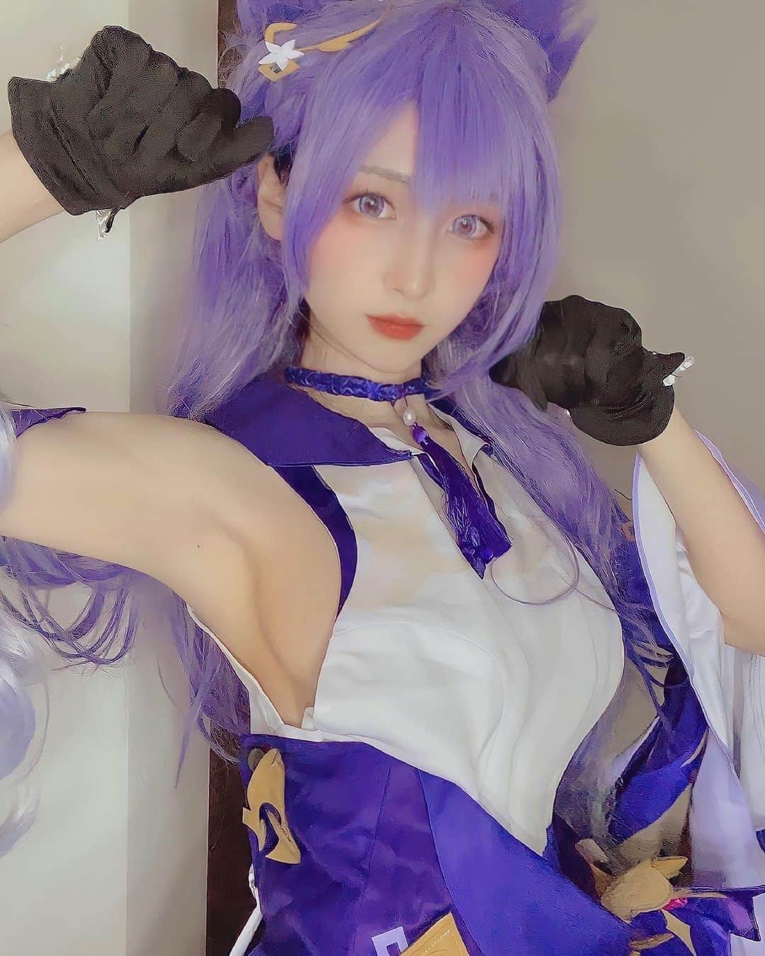 てーらのインスタグラム：「前ものせたけどハロウィンぽいからいいよね  #女子大学生 #女子大生 #jd #cosplay_style #コスプレイヤーさんと繋がりたい #コスプレ #コスプレイヤー #cosplaygirl #cosplay  #japanesegirl #カメラマン募集 #カメラマンさんと繋がりたい #被写体になります #被写体モデル #被写体希望 #ポートレート 撮影  #genshinimpact #keqing #kokusei #原神 #刻晴コスプレ コス #刻晴 #ちゅーむ  #cawaii #cawaiigirl #follow	 #followme #keqing #keqingcosplay」