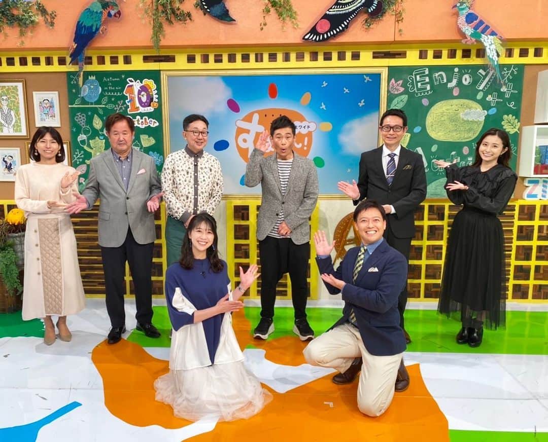 虎谷温子のインスタグラム：「昨日の#すまたん　は、ココリコ#遠藤章造　さんにお越しいただきました！  過去に遠藤さんと仕事をしていたスタッフが、CM中や本番後に遠藤さんのところに次々と集まって来られていて、遠藤さんのお人柄なんだなぁ、と思いました！ ありがとうございました！」