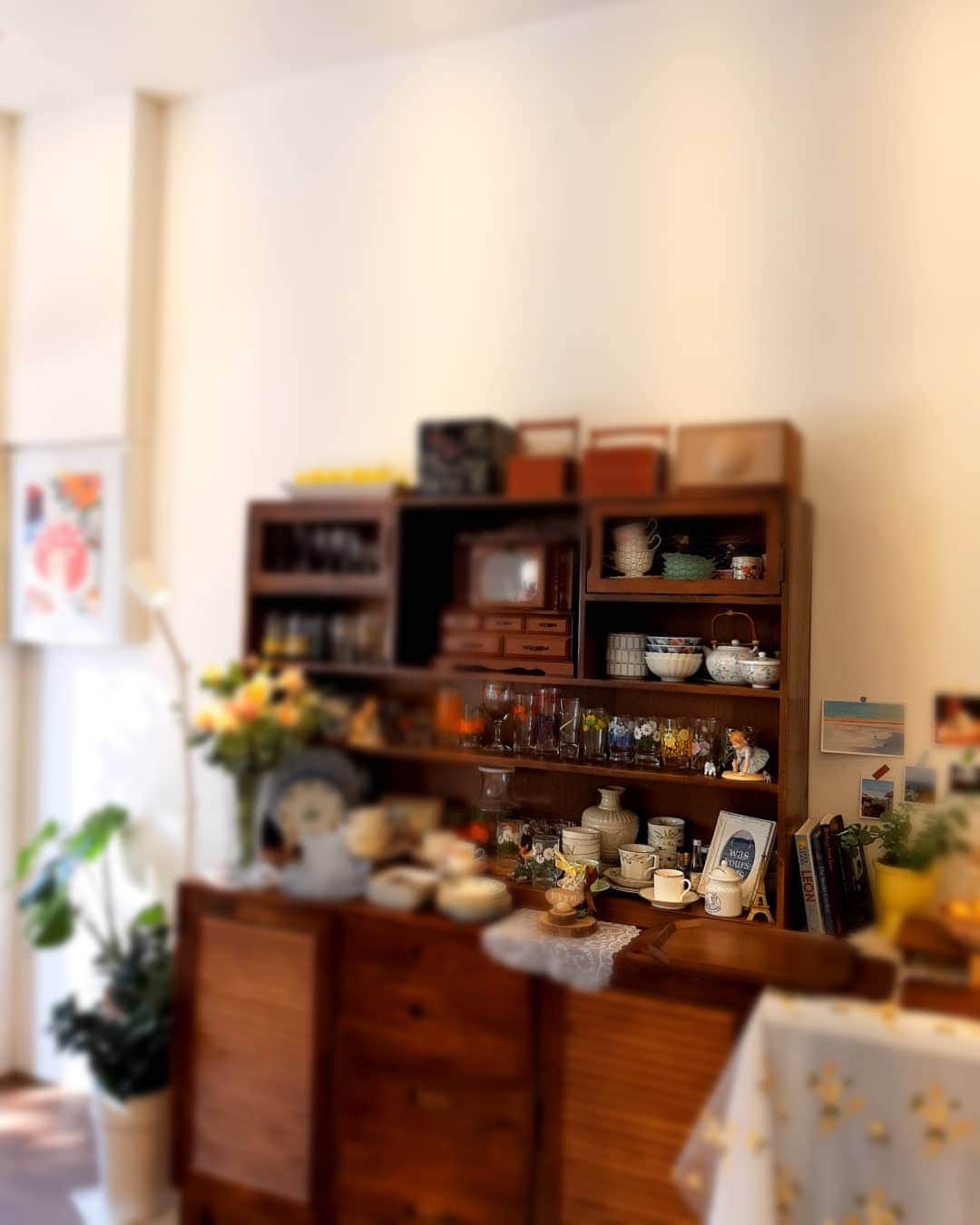 阿部美穂子さんのインスタグラム写真 - (阿部美穂子Instagram)「「わぁ レトロ」「懐かしい~」 思わず日本語が飛び出た 韓国カフェのオーナーの レアアイテムコレクション🤎  おばあちゃん宅を思い出す 和な器のお宝の数々 しばし  魅入っておりました。 骨董屋などで集めたと話す オーナーさんが 「日本に行きたいです」と言った時 とてもうれしかった。 そして、私も韓国を離れ  日本に戻ったら "韓国 恋しいです"って なるんだろうな、と。 すっかり衣替えした紅葉の韓国も 今を大いに楽しまないと。 よい週末をー🍁🍂 또 좋아하는 카페생겨서 행복한 가을🙊 #見覚えのある#グラスたち#レトロ #骨董品#幸せのひととき#가을날 #helloween#👻」10月31日 12時02分 - miiko904