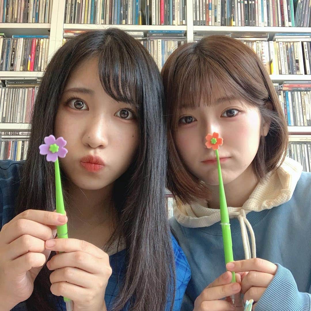 加藤一華のインスタグラム：「. 11月🌷🌷🤍  #2ヶ月後には年越しってマジですか #いちなる #花が並んで11に見えたので #なるの鼻が花 #わたしはいちか〜 #november #11月 #🌷🌷」