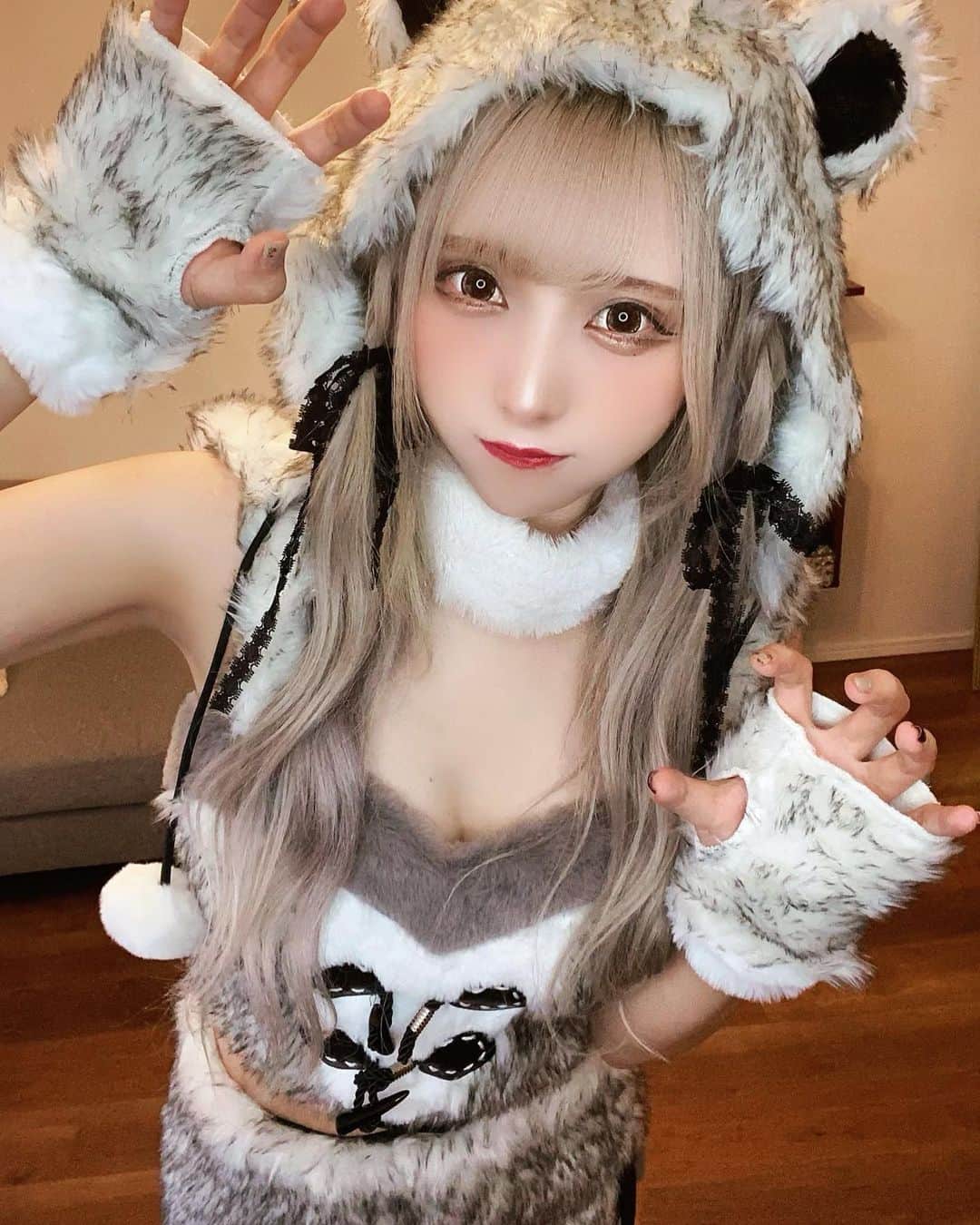 みったんのインスタグラム：「Halloween...🐺！  #youtube #youtuber #cosplay #cosplaygirl #cosplayer #japan #japanesegirl #japanese #gamer #gamergirl #halloween #halloweenmakeup #wolf #hairstyle #haircolor」