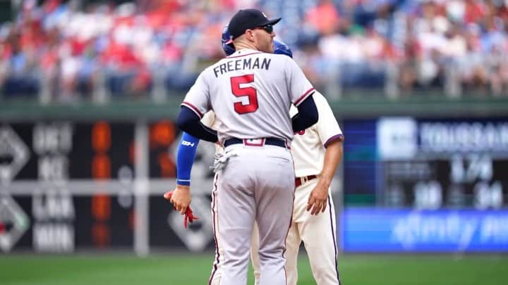 ブライス・ハーパーのインスタグラム：「Congrats @freddiefreeman. Not many people deserve it more than this guy. Loves the game. Plays everyday. And most of all he’s a great dad! Love ya brotha!!⚾️🙌🏼」