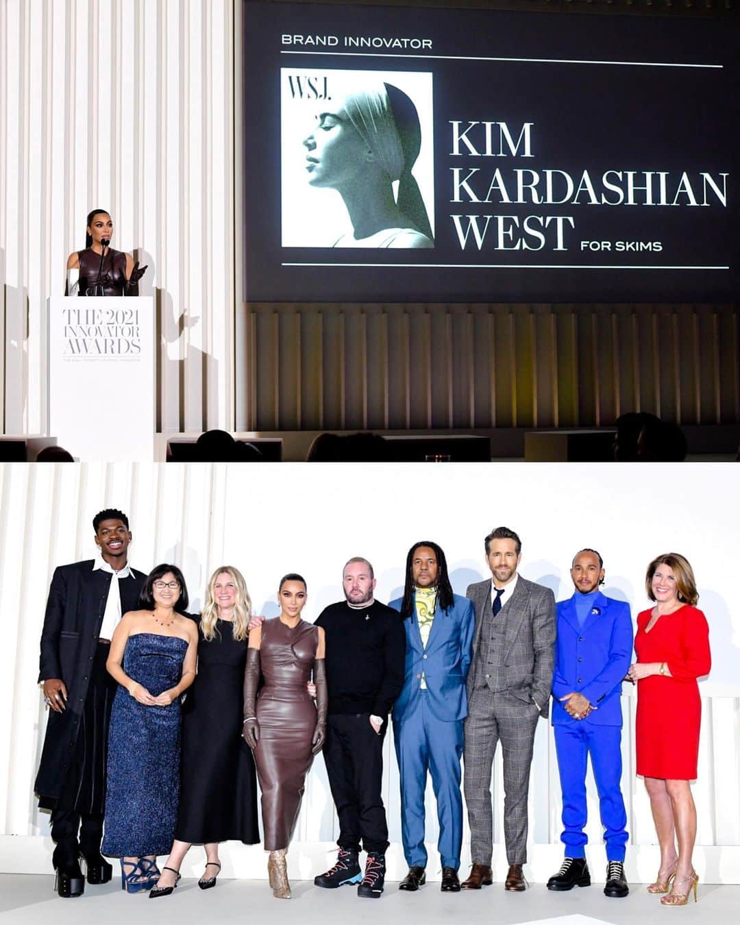 キム・カーダシアンさんのインスタグラム写真 - (キム・カーダシアンInstagram)「Thank you so much to the @wsjmag for the honor of winning the Brand Innovator Award. I’m wearing our new @fendi x @skims dress and @tiffanyandco jewelry.」11月3日 20時40分 - kimkardashian
