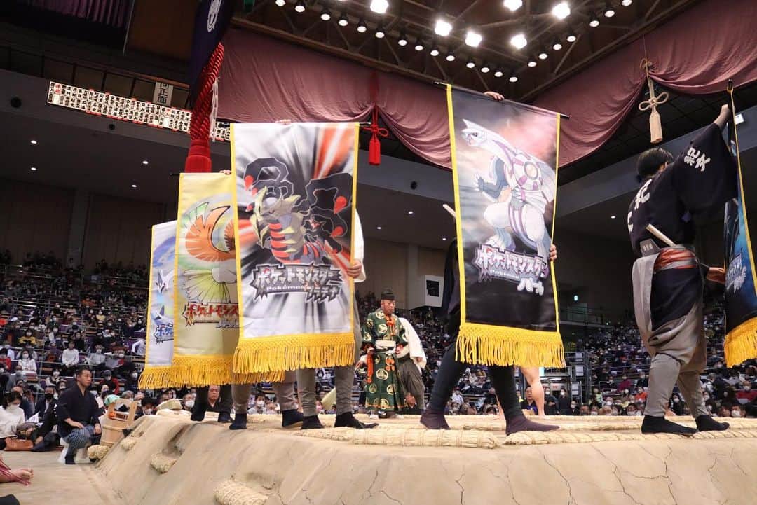 日本相撲協会さんのインスタグラム写真 - (日本相撲協会Instagram)「千秋楽にポケモンゲームの懸賞旗36本が一挙登場！  本日、『ポケットモンスター』の歴代パッケージを描いた懸賞旗が登場しました。  @sumokyokai #大相撲 #sumo #相撲 #力士 #お相撲さん #japanphoto #sumowrestlers #japanculture #cooljapan #九州場所 #11月場所 #十一月場所　#ポケモン　#pokemon　#ピカチュウ　#マクノシタ　#懸賞旗  #ポケモン相撲コラボ #ポケモン懸賞旗」11月28日 19時38分 - sumokyokai