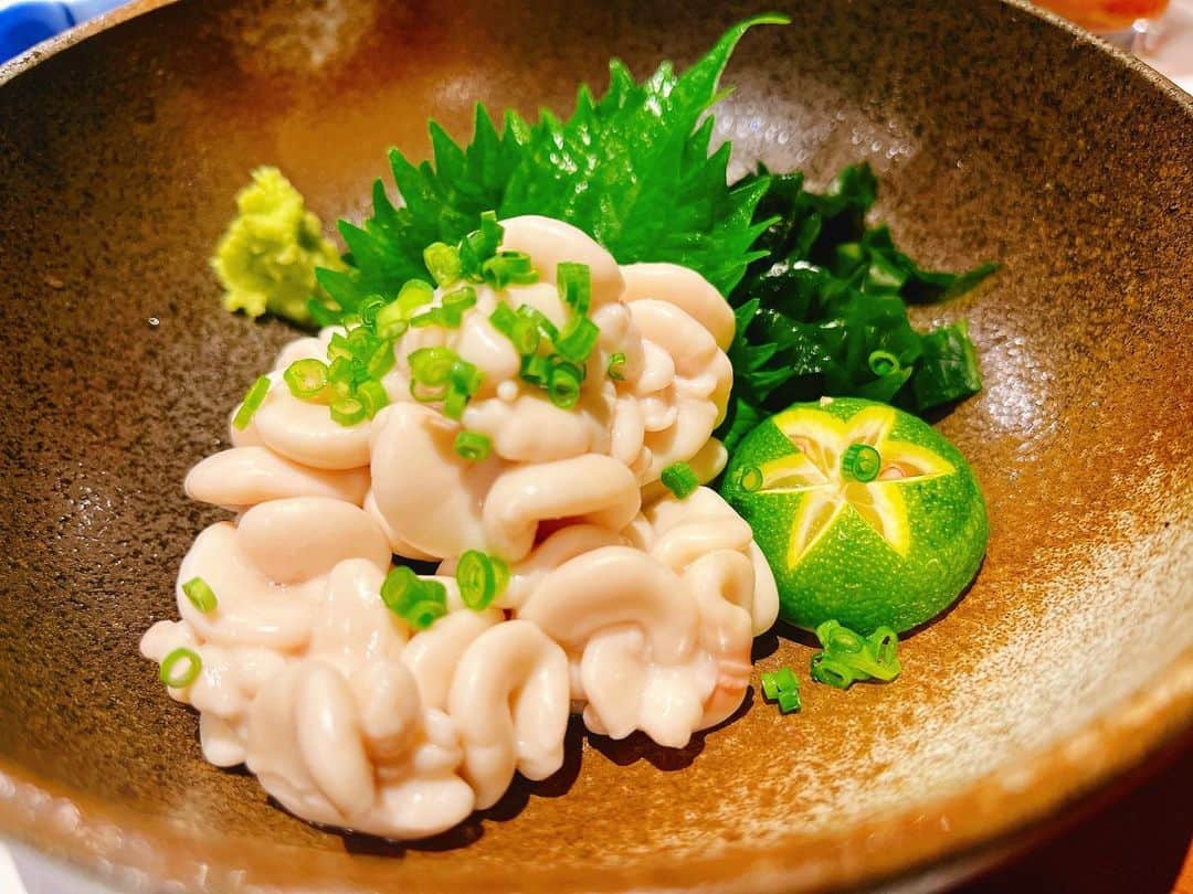 佐野千晃のインスタグラム：「白子が美味しい季節だね〜🤤  カワハギもクエもあん肝もたくさん食べたいなぁ〜🤤  #yummy #Delicious #good #love #handmade #made #in #moana #instagram #instagohan #instafood」