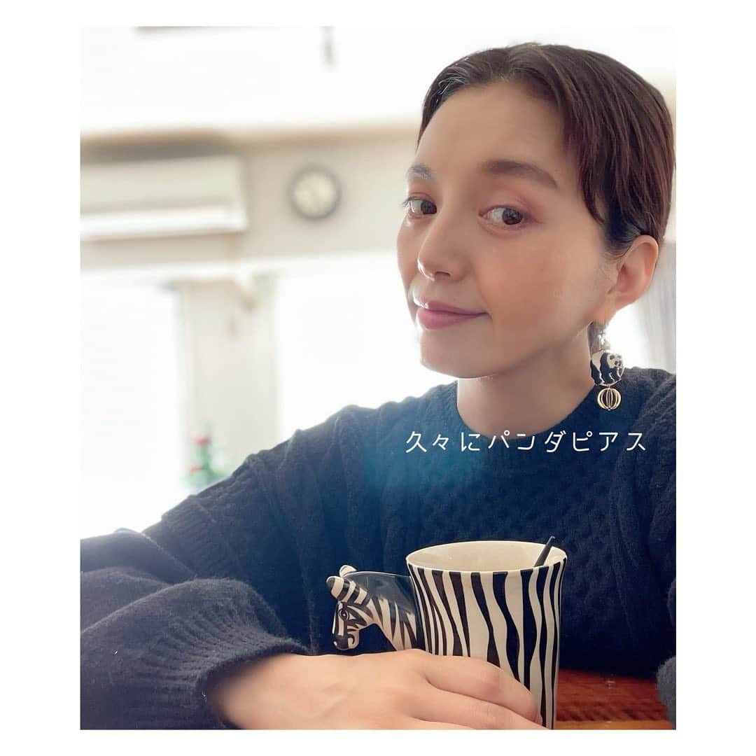 笹峯愛さんのインスタグラム写真 - (笹峯愛Instagram)「洗濯まわし3回目。  1回目と2回目の間にお掃除したので 待ってる間にひと息。  久々にパンダのピアスをつけました。 マグカップはシマウマ。  息子が生まれてから増えた 動物グッズと恐竜グッズ。  彼は昔ほど興味を示さなくなり もはや懐かしい品々となってきた今日この頃です。  #晴天 で #テンション あがるのは #洗濯物 #日和 だから #主婦 の #喜び  #富士山 #キレイ です♪」12月2日 9時33分 - mineco.m