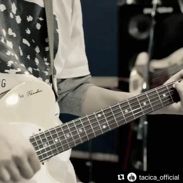 のインスタグラム：「久々#G&L 召喚しました〜 ストラップは@koubou_path ので滑らなくて最高です。  #Repost @tacica_official with @make_repost ・・・ FCライブ『集う鹿」へ向けて準備中でございます。 リハの様子を少しだけどうぞ。  #tacica #NWM」