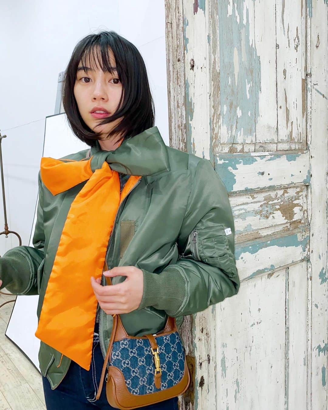 のん（能年玲奈）さんのインスタグラム写真 - (のん（能年玲奈）Instagram)「🎀MA-1。かっこいい！と思って衝動買いしました🐏」11月10日 12時00分 - non_kamo_ne
