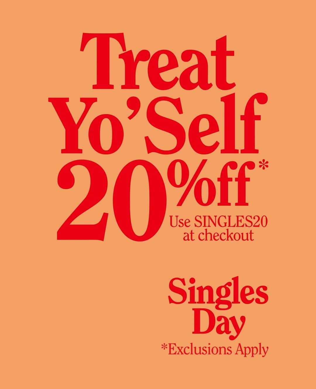 ガーブストアのインスタグラム：「Treat yourself to something special this weekend with our Singles Day Edit. Use code SINGLES20 at checkout. ⁠ ⁠ Offer ends 23.59 GMT Sunday night. Exclusions apply.」