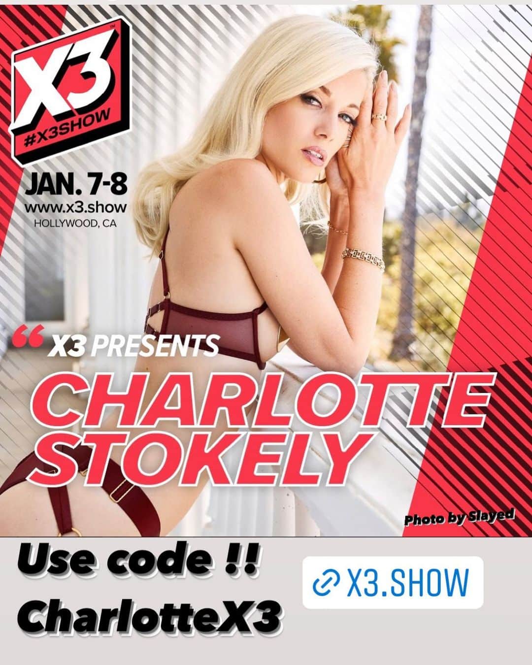 Charlotte Stokelyさんのインスタグラム写真 - (Charlotte StokelyInstagram)「Meet me in person Jan 7-8 in Hollywood at X3 show!!! Buy your  ticket today before the expo sells out!!  Use Code CHARLOTTEX3  #x32022 #autographs #meetngreet #fanphotos #inpersonevent」11月12日 6時59分 - charlottestokely