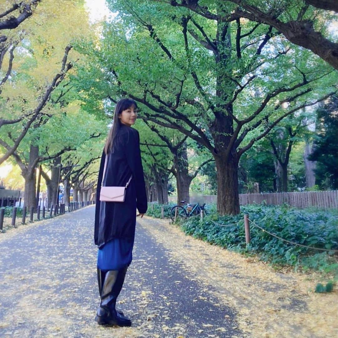のインスタグラム：「大学院生… ではなく😆 現在。  #携帯ポーチ @attenir_official #銀杏並木 #秋」